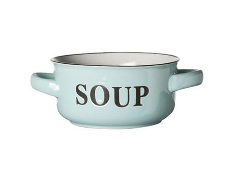 Gemütliche trendige Suppenschüssel „Soup“ ø13,5xh6,5cm mit Griffen