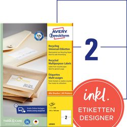 Multifunktionsetiketten avery weiß