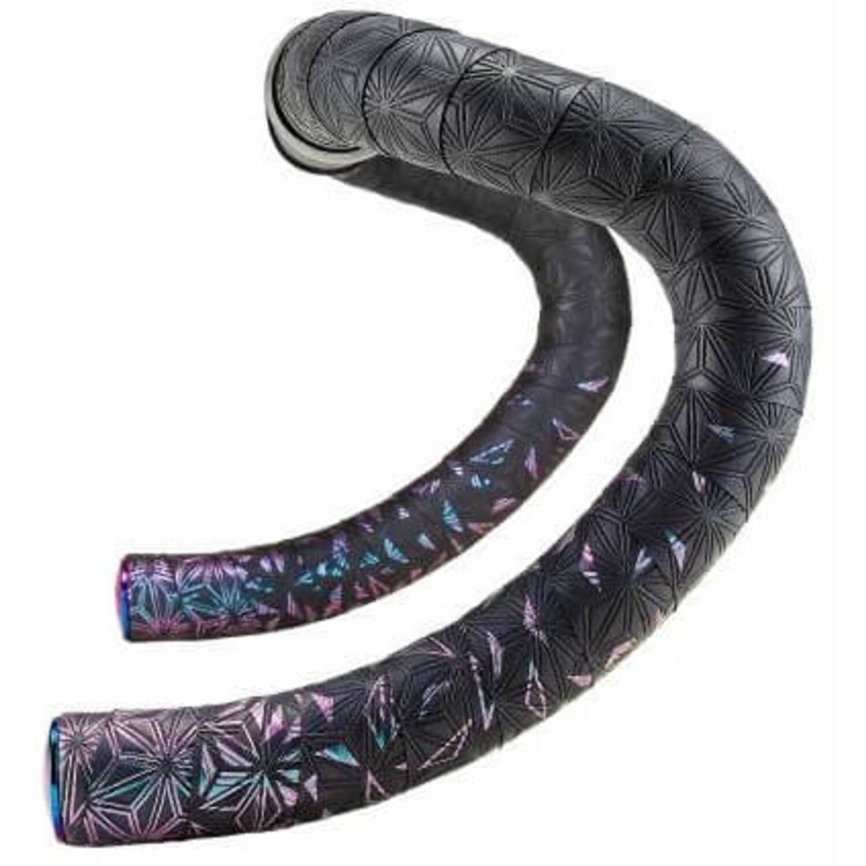 Supacaz – super klebriges Kush Star Fade-Lenkerband, schwarzer Ölteppich, inklusive Aluminium-Ölteppich-Lenkerstopfen