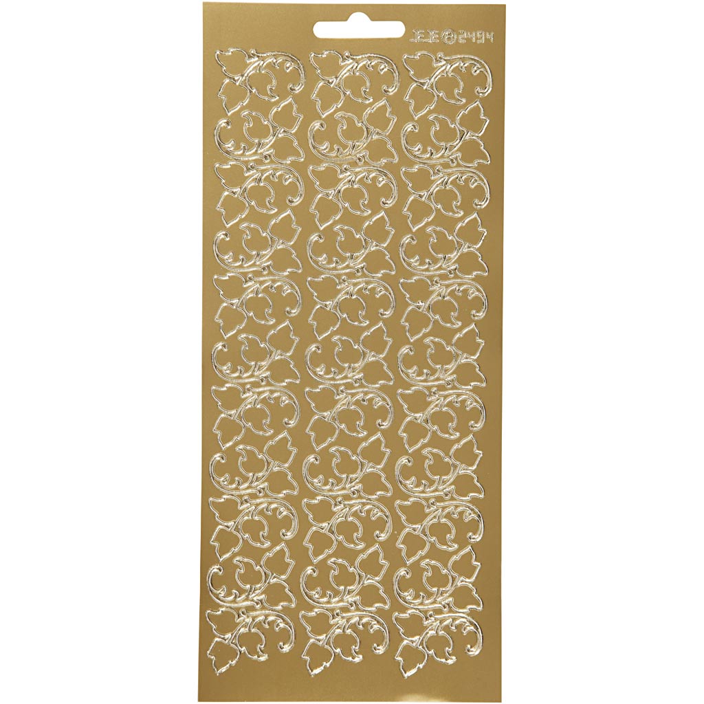 Aufkleber, Blätter, Blatt 10x23 cm, gold, 1 Blatt