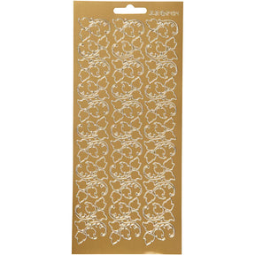 Aufkleber, Blätter, Blatt 10x23 cm, gold, 1 Blatt