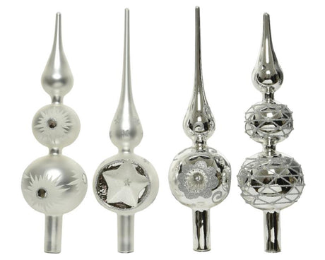Decoris Peak Glas Silber 31cm