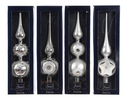 Decoris Peak Glas Silber 31cm