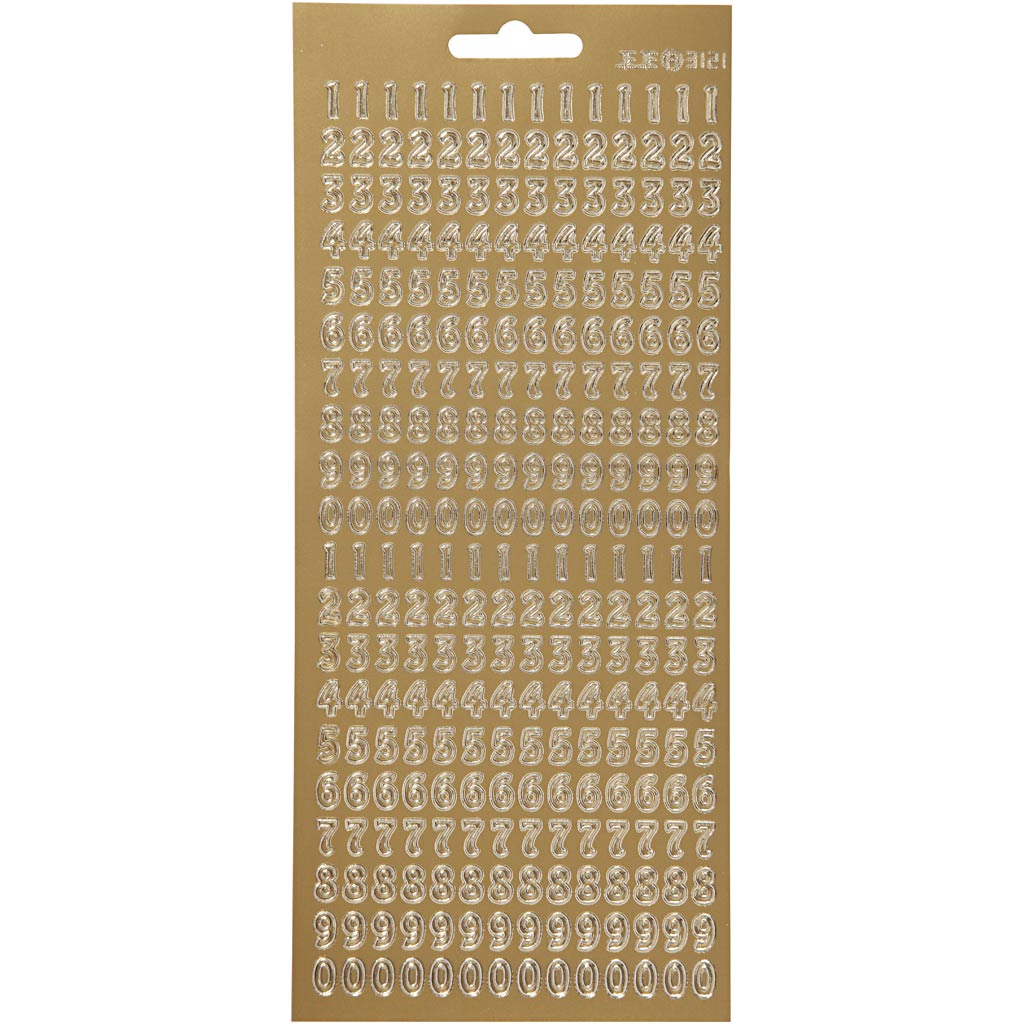 Creativ Firmenaufkleber, Zahlen, Blatt 10x23 cm, gold, 1 Blatt