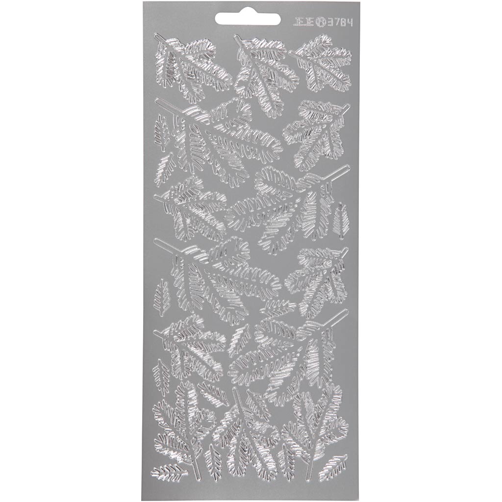 Creativ Firmenaufkleber, Zweige, Bogen 10x23 cm, silber, 1 Bogen