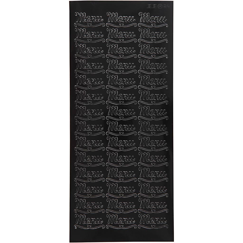 Creativ Firmenaufkleber, Speisekarte, Blatt 10x23 cm, schwarz, 1 Blatt