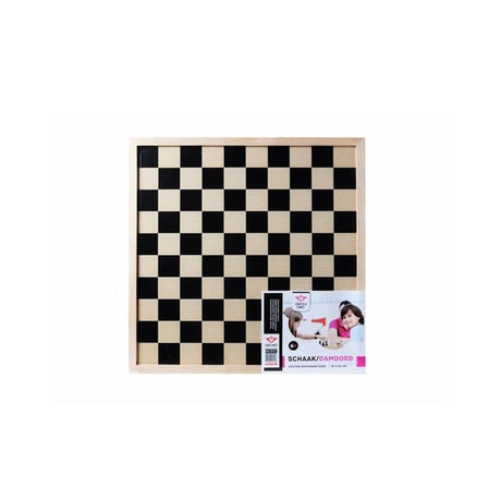 Longfield zweiseitiges Schach- und Damebrett aus Holz – großes Spielbrett 40 x 40 cm – Holzbrett für Schachspiel Dame – klassisches Brettspiel – Engelsherz