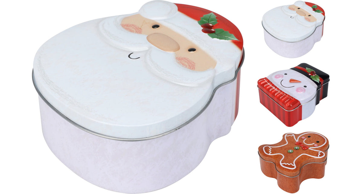Voorraadblik 13x11x5cm 3 assortie kerst designs