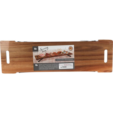 Excellent Houseware Serviertablett aus Akazienholz, 67 x 20 cm