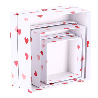 Kaemingk Geschenkbox Papier 3er Set weiß rot | 2 Stk