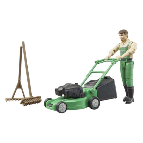 Bruder Gärtnerfigur mit Rasenmäher