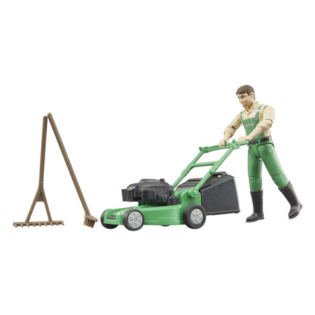 Bruder Gärtnerfigur mit Rasenmäher