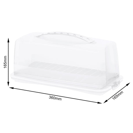 Rotho Frischkuchenbox Rechteck 36x16,5x16,5 cm weiß transparent