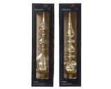 Decoris-Spitze aus antikem Glas, silberfarben, H35 cm