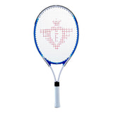 Tennisschläger mit Abdeckung und 2 Kugeln blau