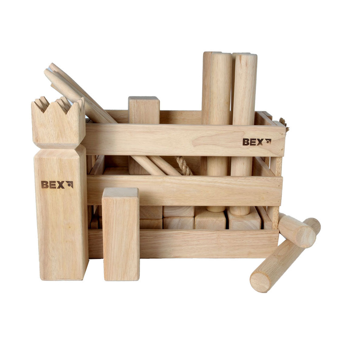Kubb in Holzkiste