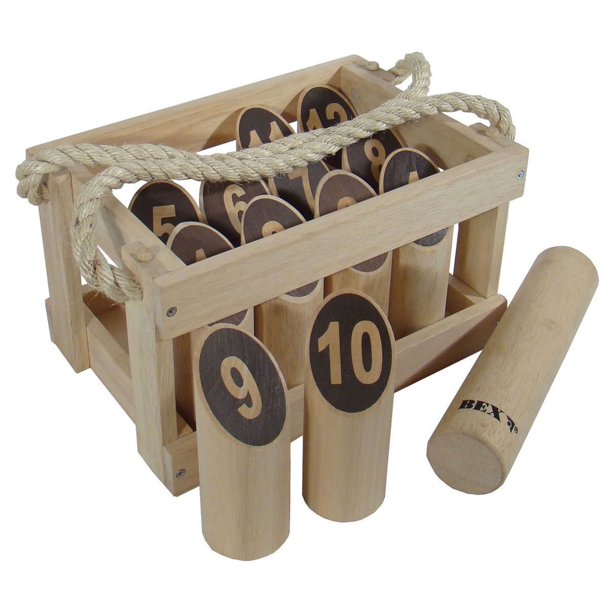 KUBB -Nummer Original Gummiholz in Holzkiste