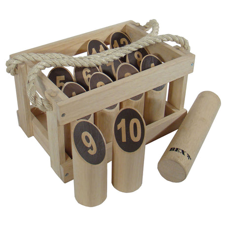 KUBB -Nummer Original Gummiholz in Holzkiste