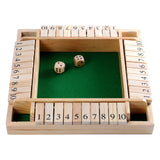 Shut the Box Holzwürfelspiel, 4 Spieler