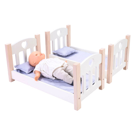 Etagenbett für Longfield-Puppen, grauweiß