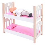 Puppen-Etagenbett rosa weiß