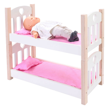 Puppen-Etagenbett rosa weiß