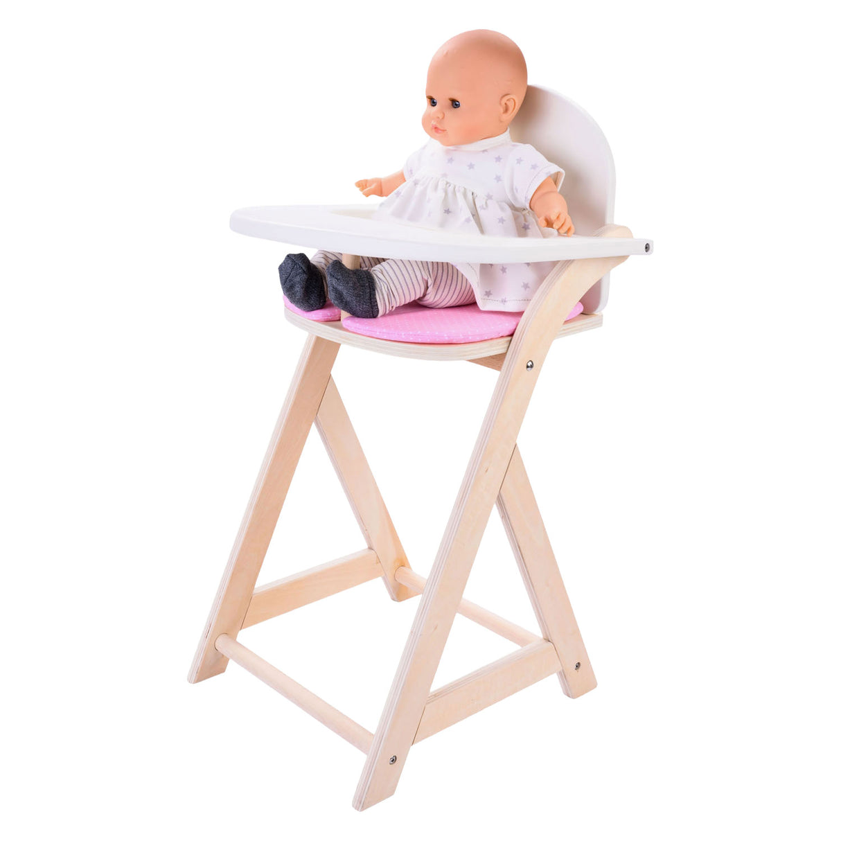 Puppenstuhl rosa weiß
