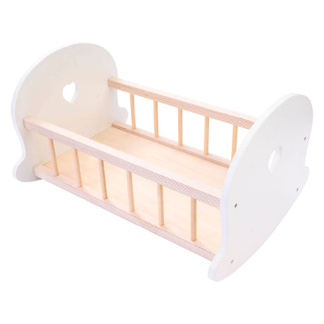 Puppenbett-Schaukelwiege, grauweiß