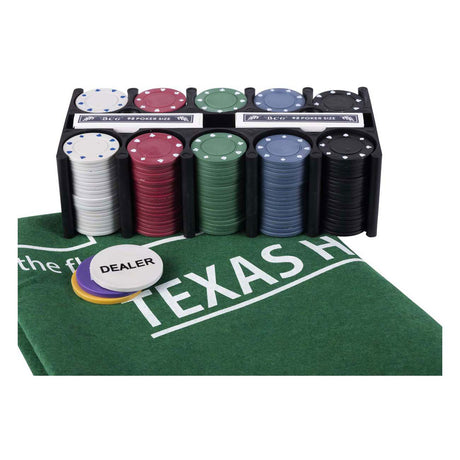 Engelhart Pokerset mit Karten, Tuch und 200 Chips (4 Gramm) in Box