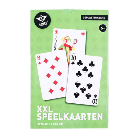 Longfield XXL-Spielkarten 12,1 x 18,5 cm – Kartenspiel aus plastifiziertem Papier (54 Karten) – extra großes Kartenspiel für Brettspiele, Familienspiel – Engelsherz