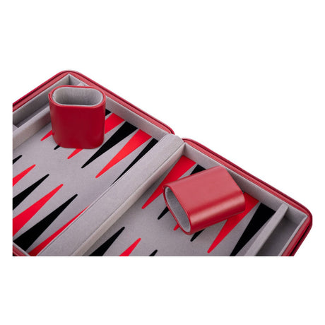 Engelhart backgammon reisspel met rits - rood