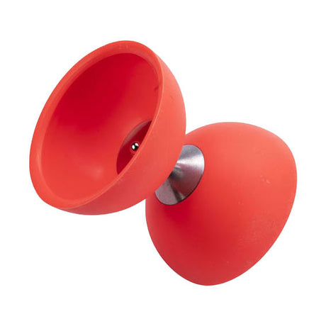 Engelhart Gummi-Diabolo mit Metallstäben – fluoreszierendes Rot