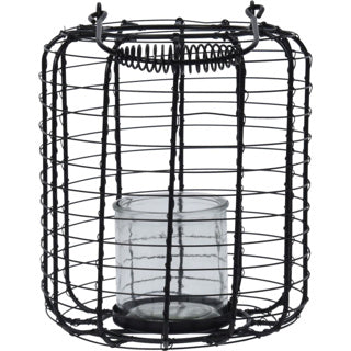 Home-Styling-Laterne aus schwarzem Metall | 2 Stk