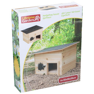 Lebenslanges Garten-Igelhaus aus Holz, 32 x 26 x 20 cm