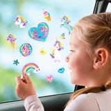 Totum Einhorn Fensteraufkleber bewegliche Aufkleber Einhorn | 45 Stück non-permanent für Zuhause und unterwegs | Spielzeug Junior ab 3 Jahren