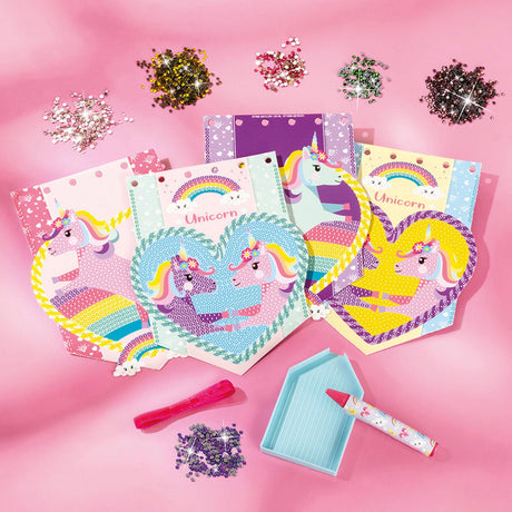 Totum Einhorn-Bastelkoffer 2-in-1-Bastelset, Armbänder basteln und Diamantmalerei – kreatives Spielzeug für Mädchen ab 5 Jahren, Geschenktipp, Schmuckpaket basteln