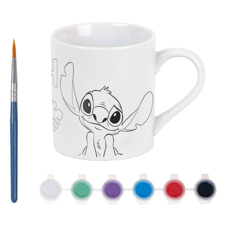 Totum Disney Stitch Malbecher – Bastelset Keramikbecher inkl. Farbe und Pinsel – Geschenktipp, Spielzeug, Mädchen und Jungen, Basteln, Lilo Stitch