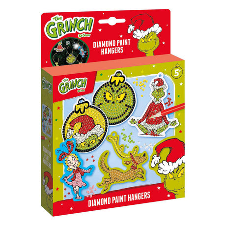 Totum der Grinch – Basteln Sie 5 Diamant-Malerei-Anhänger – Spielzeug für Jungen und Mädchen ab 5 Jahren – Bastelset Home Deco