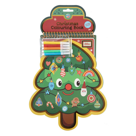 Malbuch Weihnachtsbaum 20 Seiten 30 cm mit Aufklebern | 6 Stück