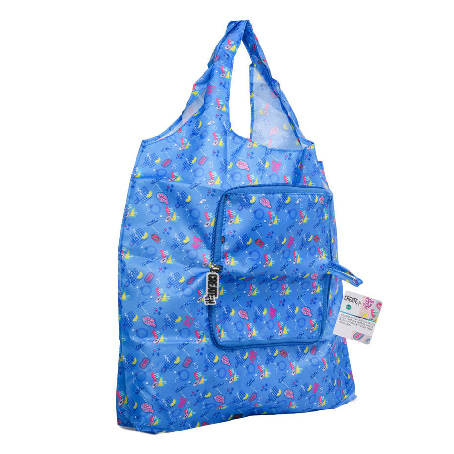 Erstellen Sie es! Poptastic faltbarer Shopper Blau