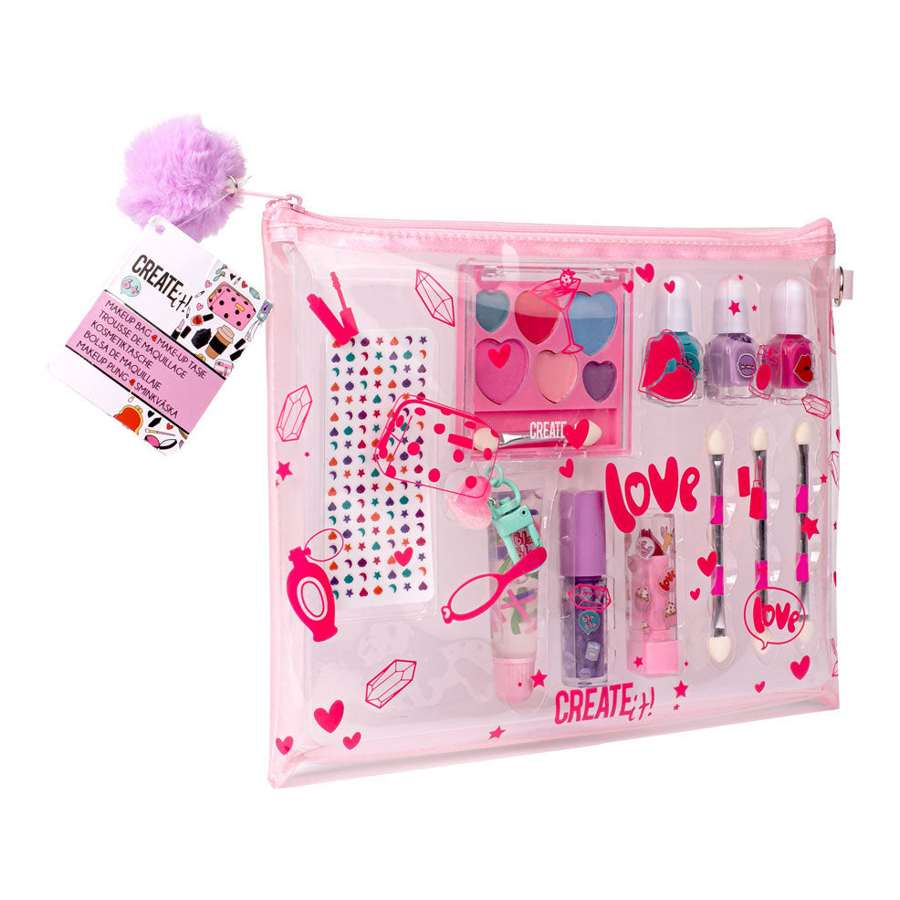 Erstellen Sie es! Schönheits -Make -up -Tasche mit Inhalt