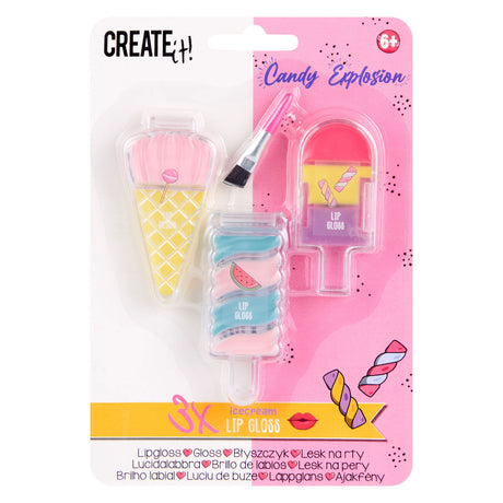 Erstelle es! Candy Lipgloss-Eis, 3 Stk.