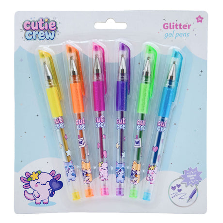 Canenco cutie crew glitter gel pennen - 6dlg.