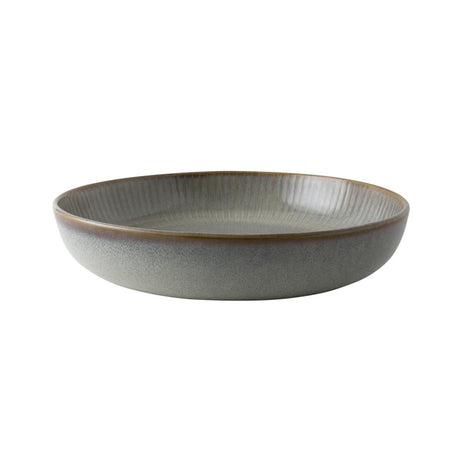 Tiefer Teller aus niederländischem Rosensaphir, ø23 cm, grau
