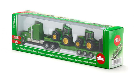 Siku 1837 Tieflader mit John Deere Traktoren