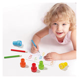 Totum Peppa Pig Kreativ-Bastelset mit Stempeln, Bleistiften und Aufklebern – Lernspielzeug, kreatives Basteln für Junioren, Stempeln und Basteln