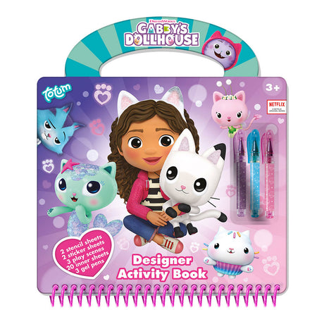 Totum Gabby's Dollhouse Designer-Ferienbuch – Aktivitätsbuch, Zeichnen, Schreiben, Aufkleber, 25 Stück – Gabby's Dollhouse, kreatives Spielzeug, Geschenktipp für Mädchen ab 3 Jahren