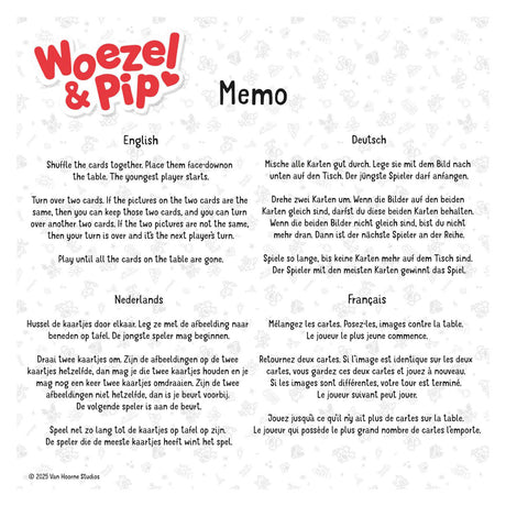 Bambolino Toys Woezel Pip Spiel Memo | 2 Stk