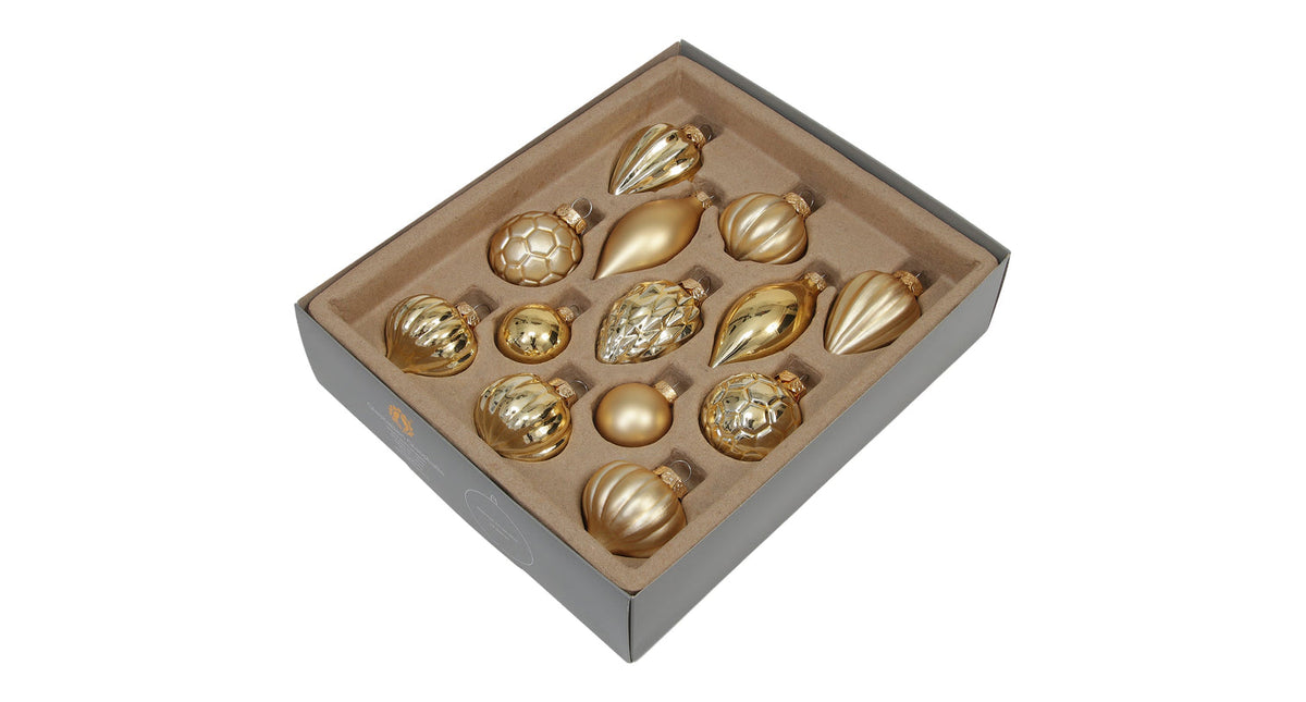 W b. 13 assorted ornaments combi gold ass.