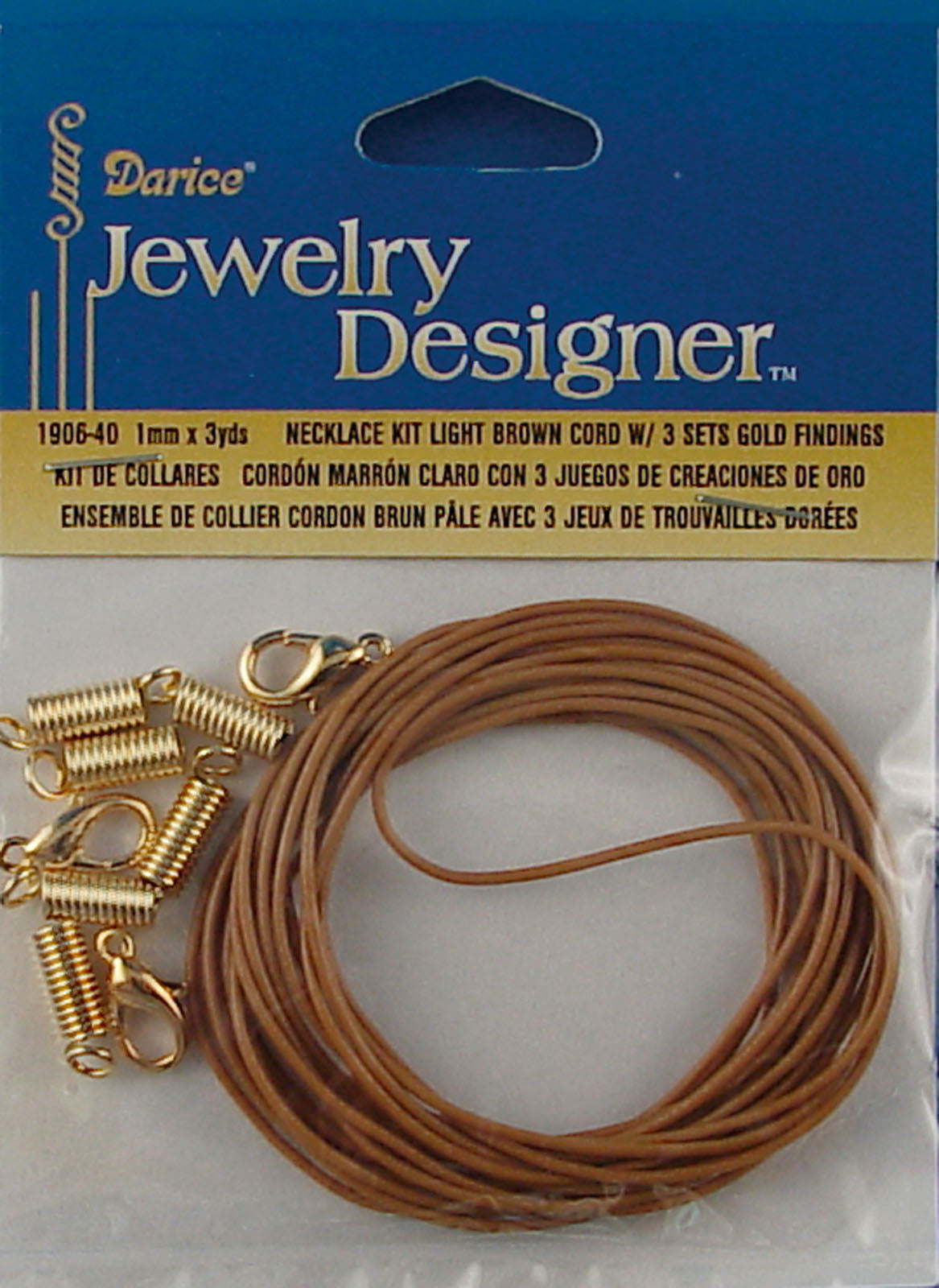Darice • Kette l.braun+Verschluss 1mm 2,7m.